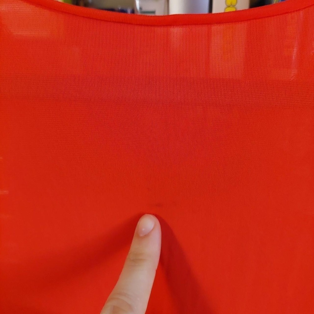 Vintage bright coral almost red 2-piece slip set with mini dress and over coat. - Picture 8 of 8